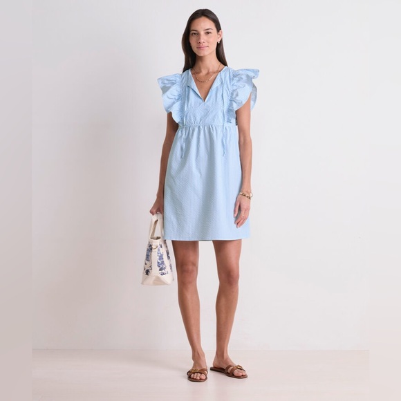 NWT Vineyard Vines “Ainsley “ Harbor  Blue and White Striped Mini Dress - Picture 1 of 7